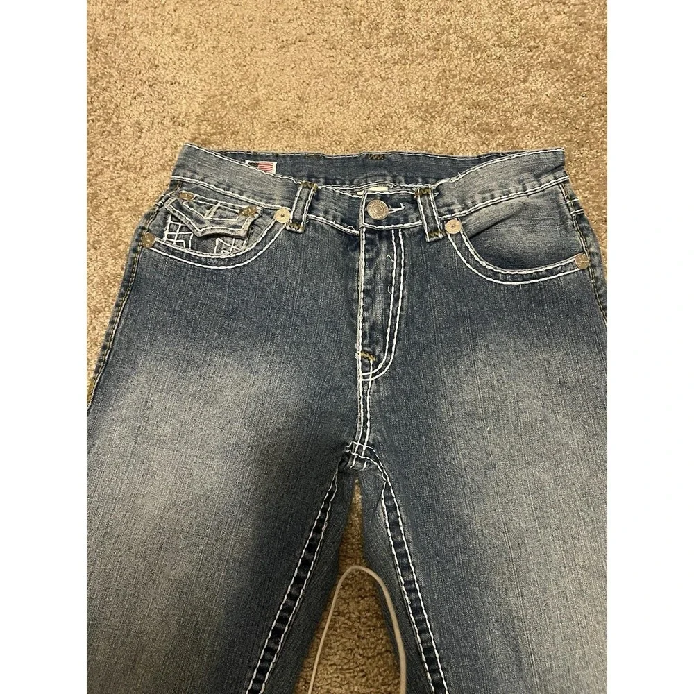 True Religion Ricky Super T 36 Jeans Thick Stitches Made In USA RARE Vintage